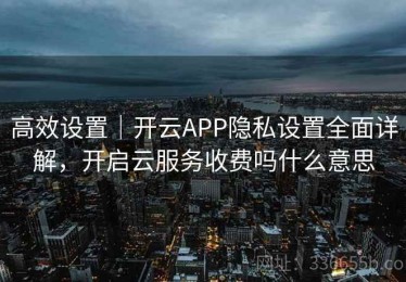 高效设置｜开云APP隐私设置全面详解，开启云服务收费吗什么意思