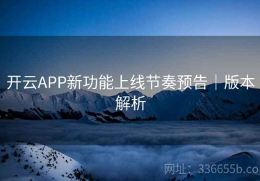 开云APP新功能上线节奏预告｜版本解析